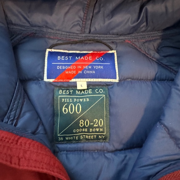 Best Made Co Rare Red Classic 850-Fill Down Pullover Coat - Men's Large - Picture 3 of 3